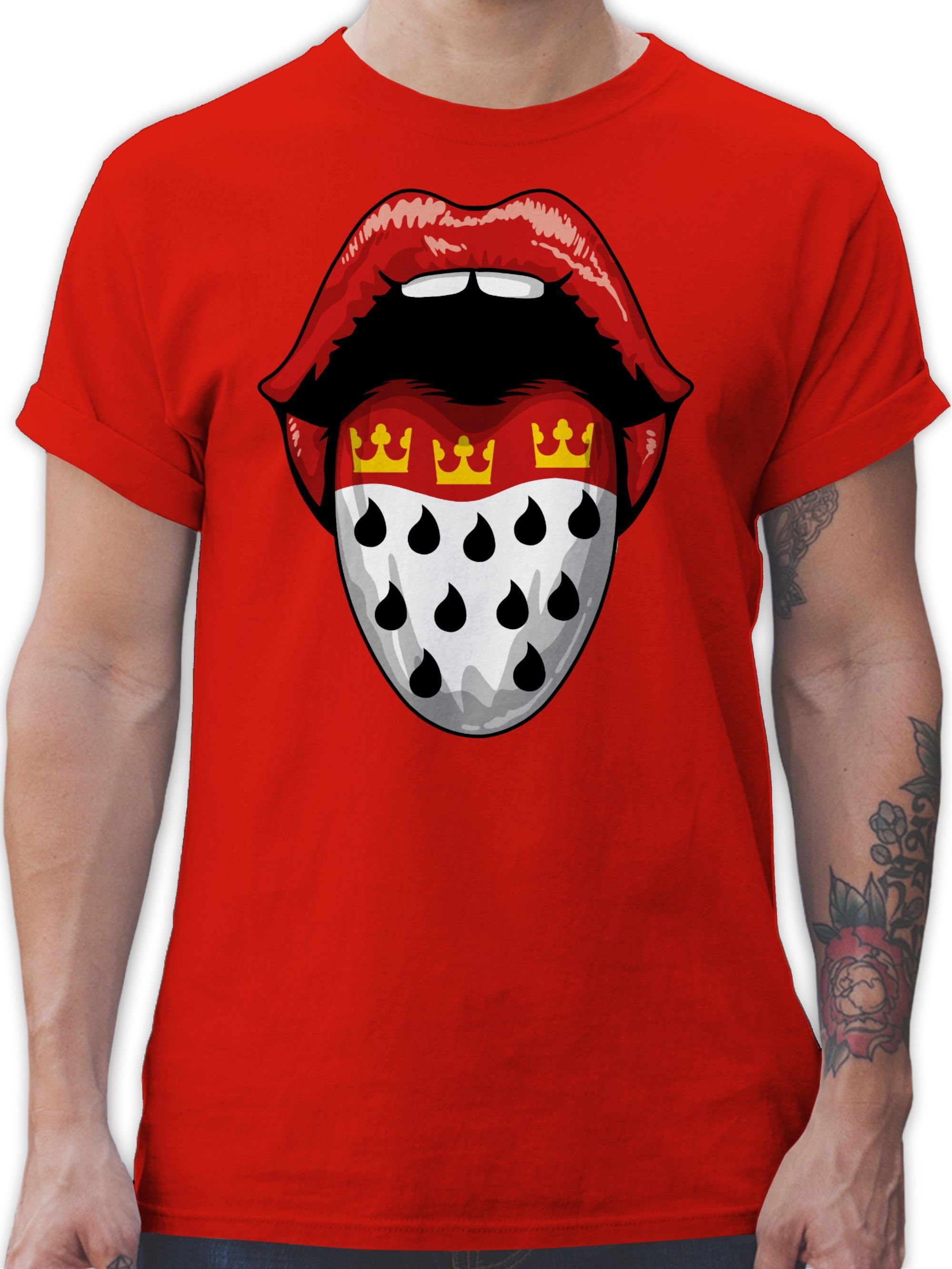 Shirtracer T-Shirt Köln Wappen Mund Zunge I Fastnacht I Fasnacht I Fasnet K günstig online kaufen