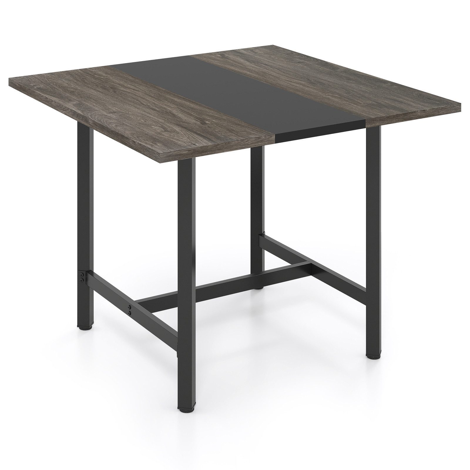 COSTWAY Konferenztisch, 4 Personen quadratischer Esstisch, zusammensetzbar 100x100x75cm