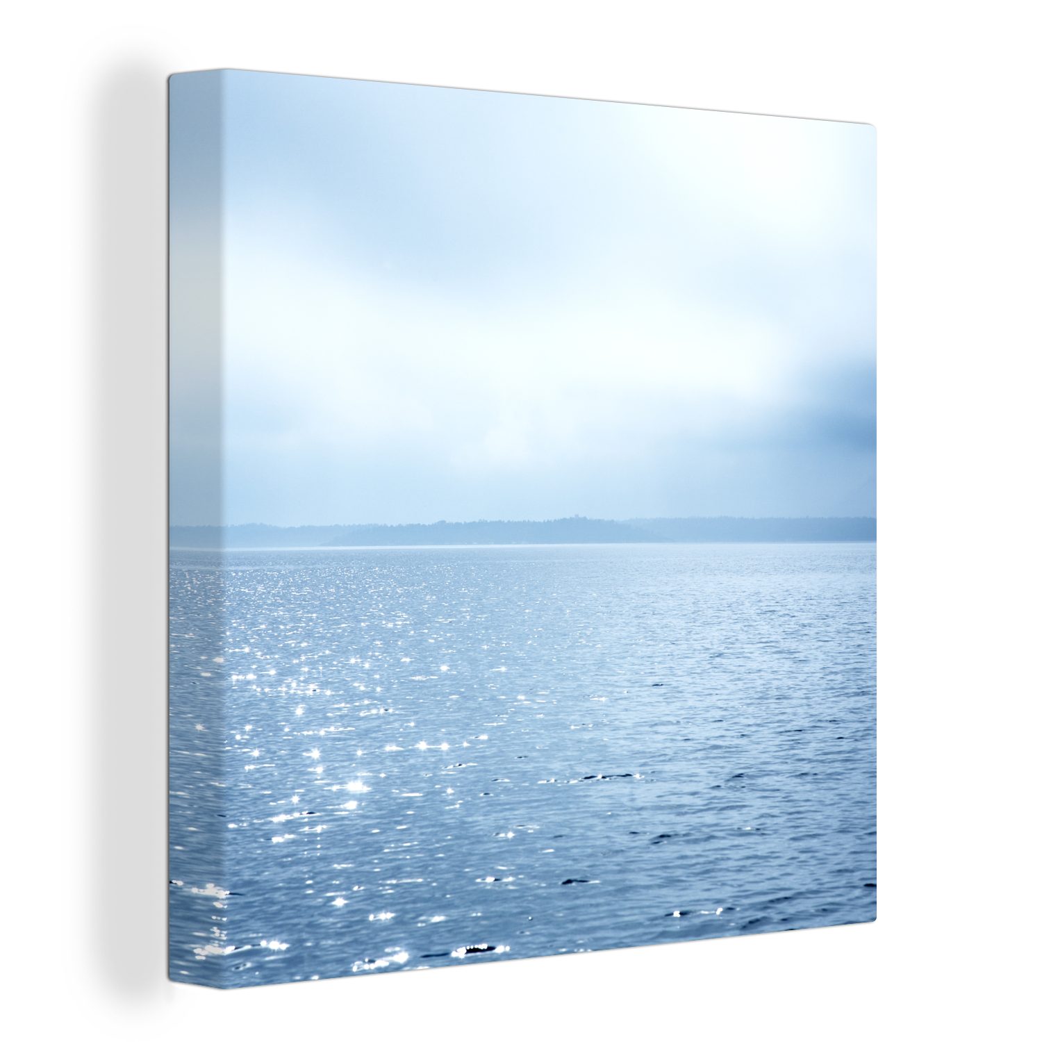 OneMillionCanvasses® Leinwandbild Sommer - Meer - Berge, (1 St), Leinwand Bilder für Wohnzimmer Schlafzimmer