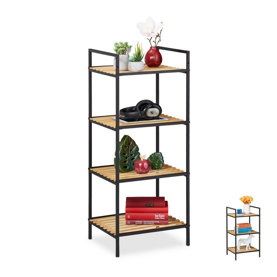 relaxdays Standregal »Standregal aus Bambus & Metall« online kaufen | OTTO