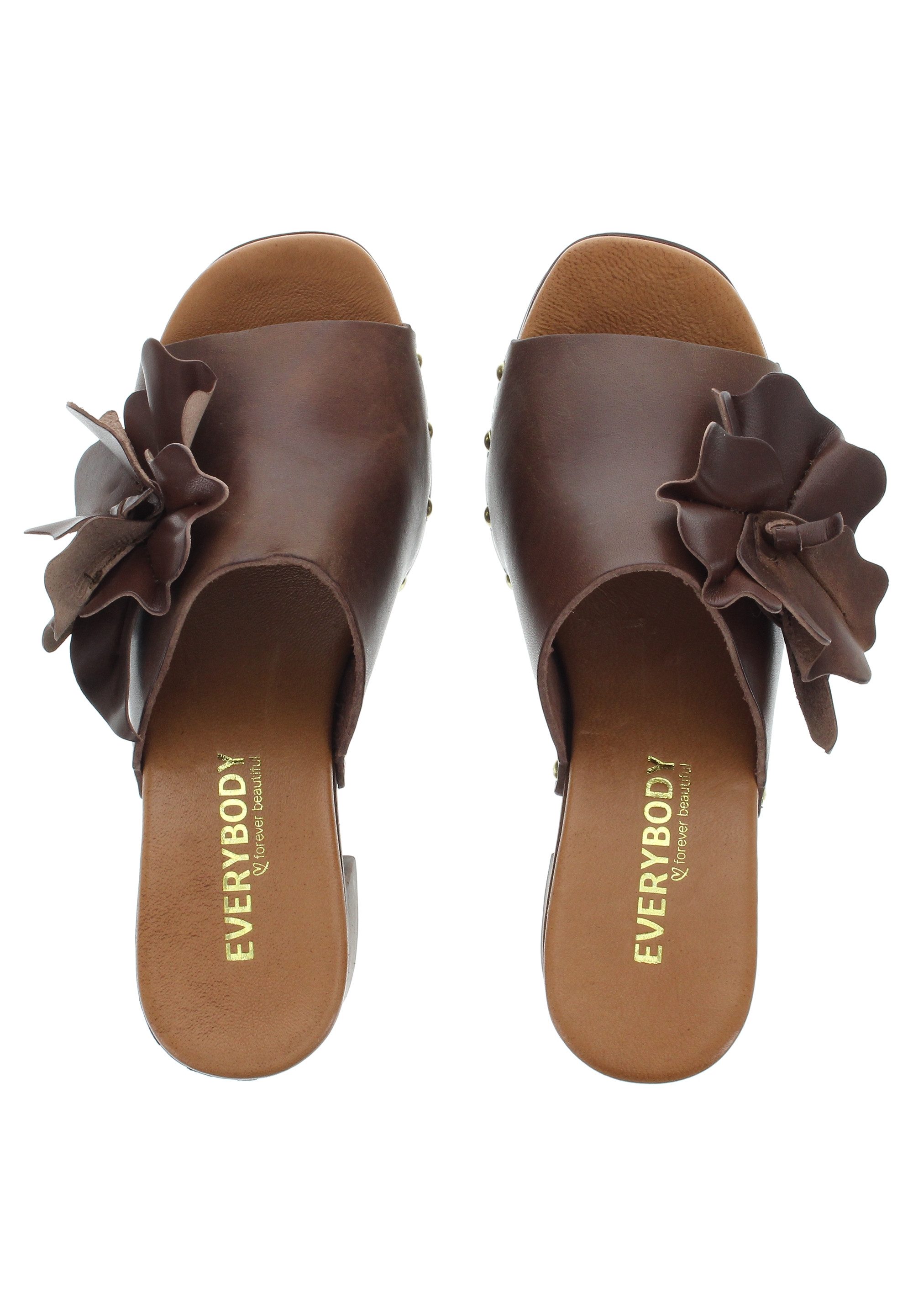 Everybody MARCELLA - Retro Plateau-Pantolette mit Lederblume Pantolette