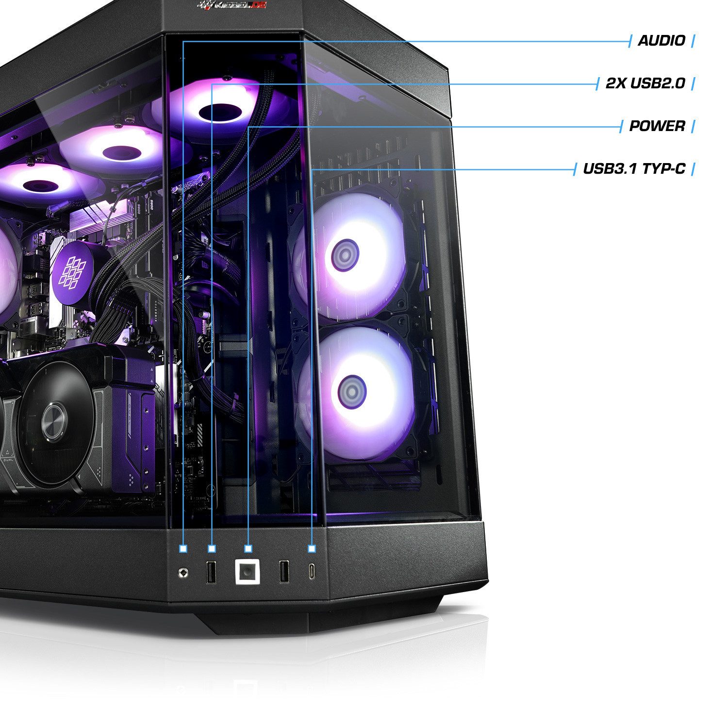 Kiebel Poseidon 14 Gaming-PC (Intel Core i7 Intel Core i7-14700KF, RTX 5070, 32 GB RAM, 2000 GB SSD, Wasserkühlung, WLAN)