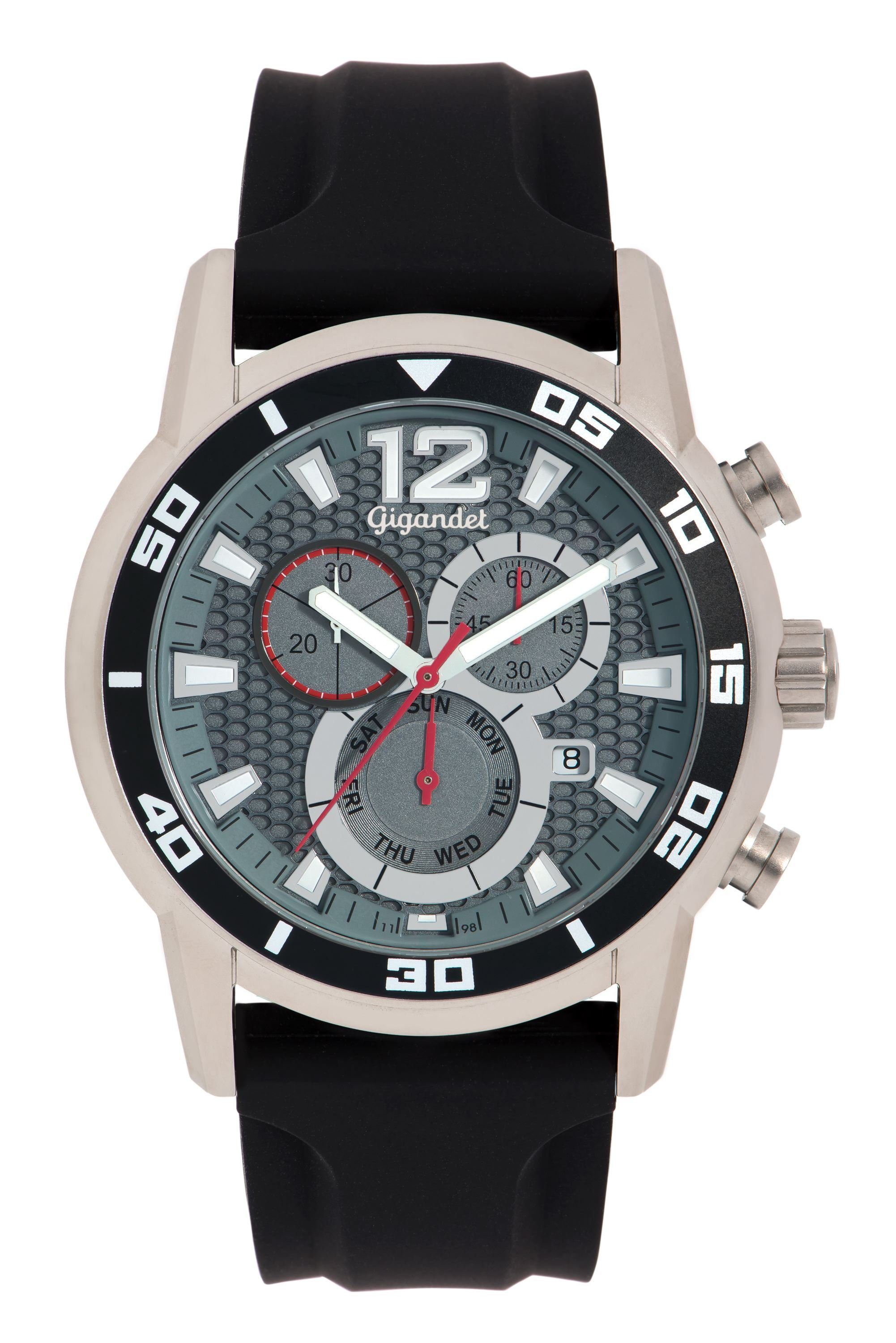 Gigandet Chronograph Speedbike, Mineralglas, Chronograph, Tages- und Datumsanzeige