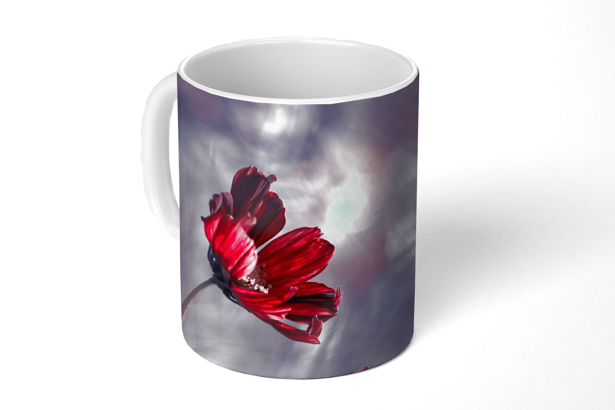 MuchoWow Tasse Blumen - Rot - Pflanzen - Natur, Keramik, Kaffeetassen, Teetasse, Becher, Teetasse, Geschenk