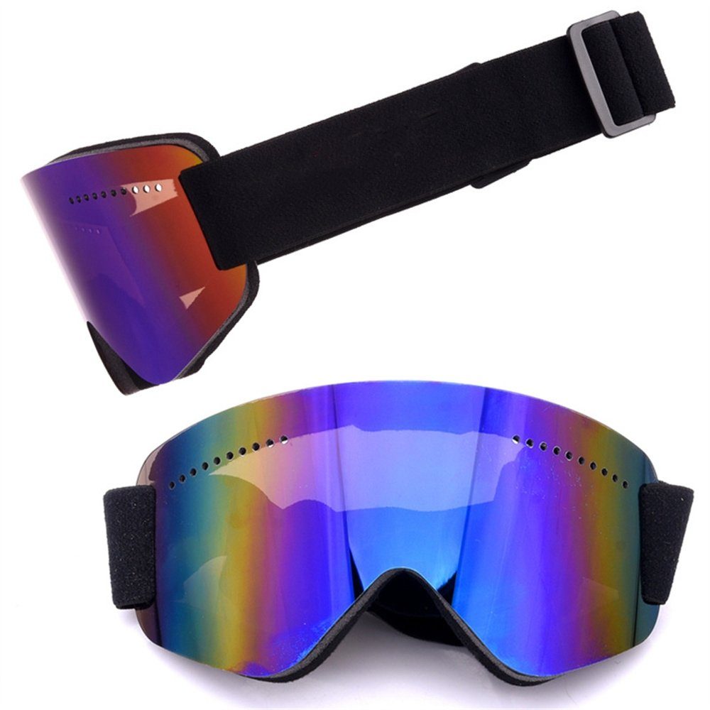 Rouemi Skibrille Skibrille für Erwachsene, Antibeschlag-Schneebrille für Bergsteiger Blau