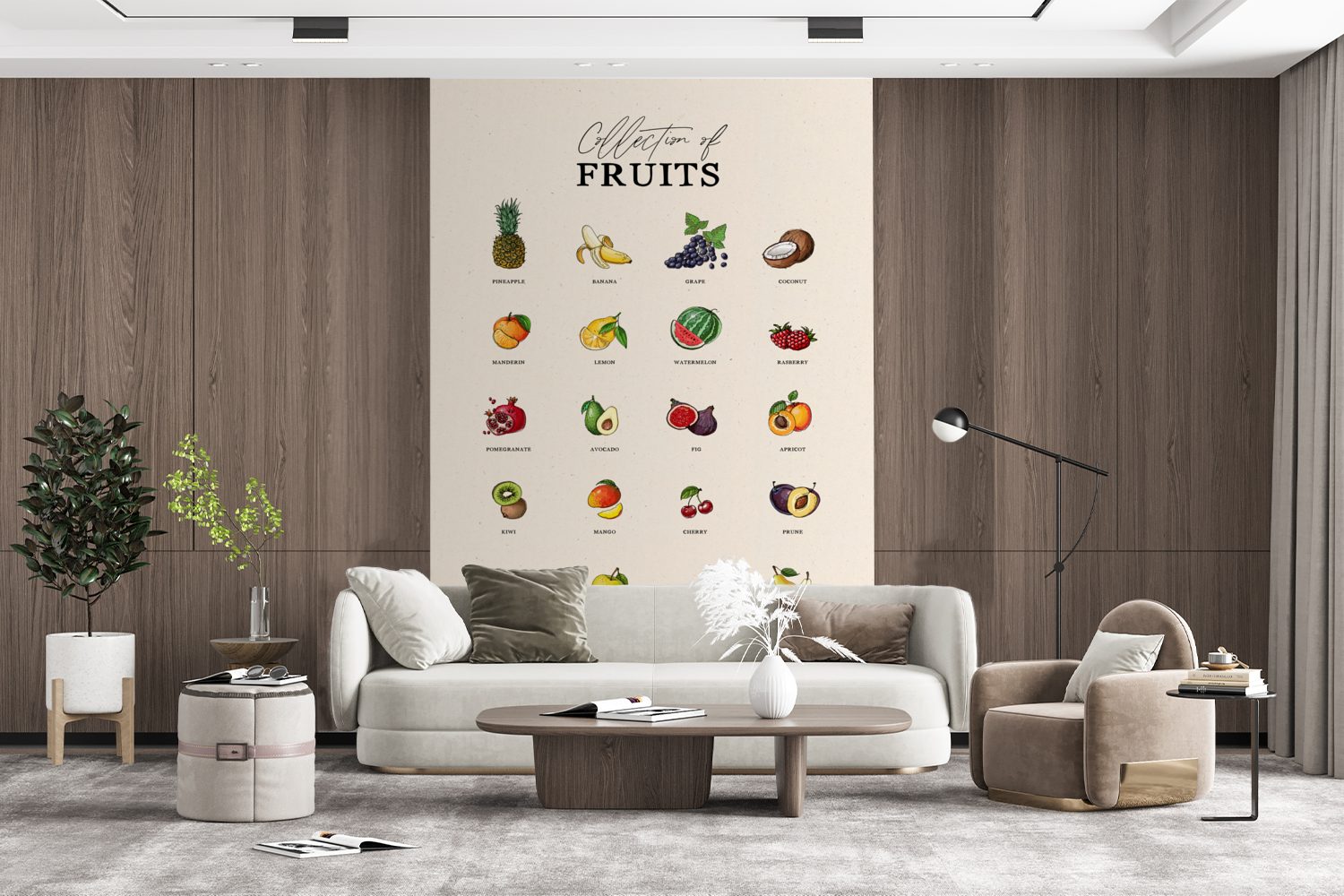 Fototapete (3 Montagefertig St), - - Wandtapete Küche, bedruckt, Matt, Tapete Wohnzimmer, Lebensmittel für Obst MuchoWow Vinyl