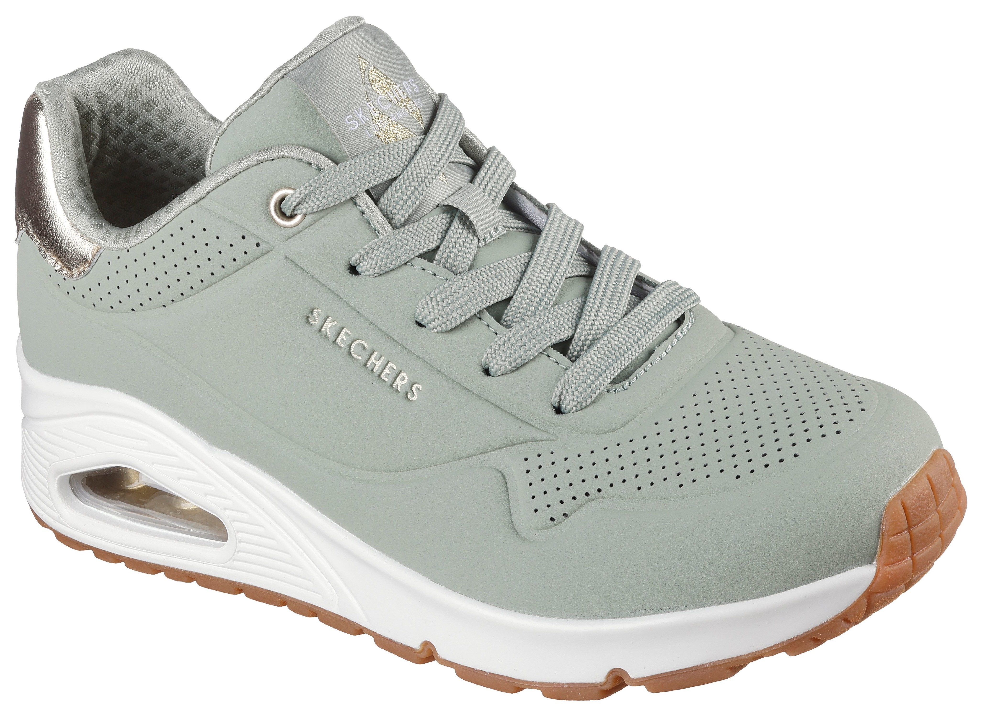 Skechers UNO GOLDEN AIR Sneaker Freizeitschuh, Halbschuh, Schnürschuh mit Metallic-Einsatz