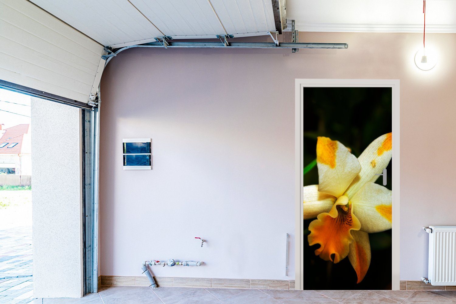 MuchoWow Türtapete Zwei St), für bedruckt, Türaufkleber, Orchideenblüten, 75x205 Tür, Matt, (1 cm Fototapete