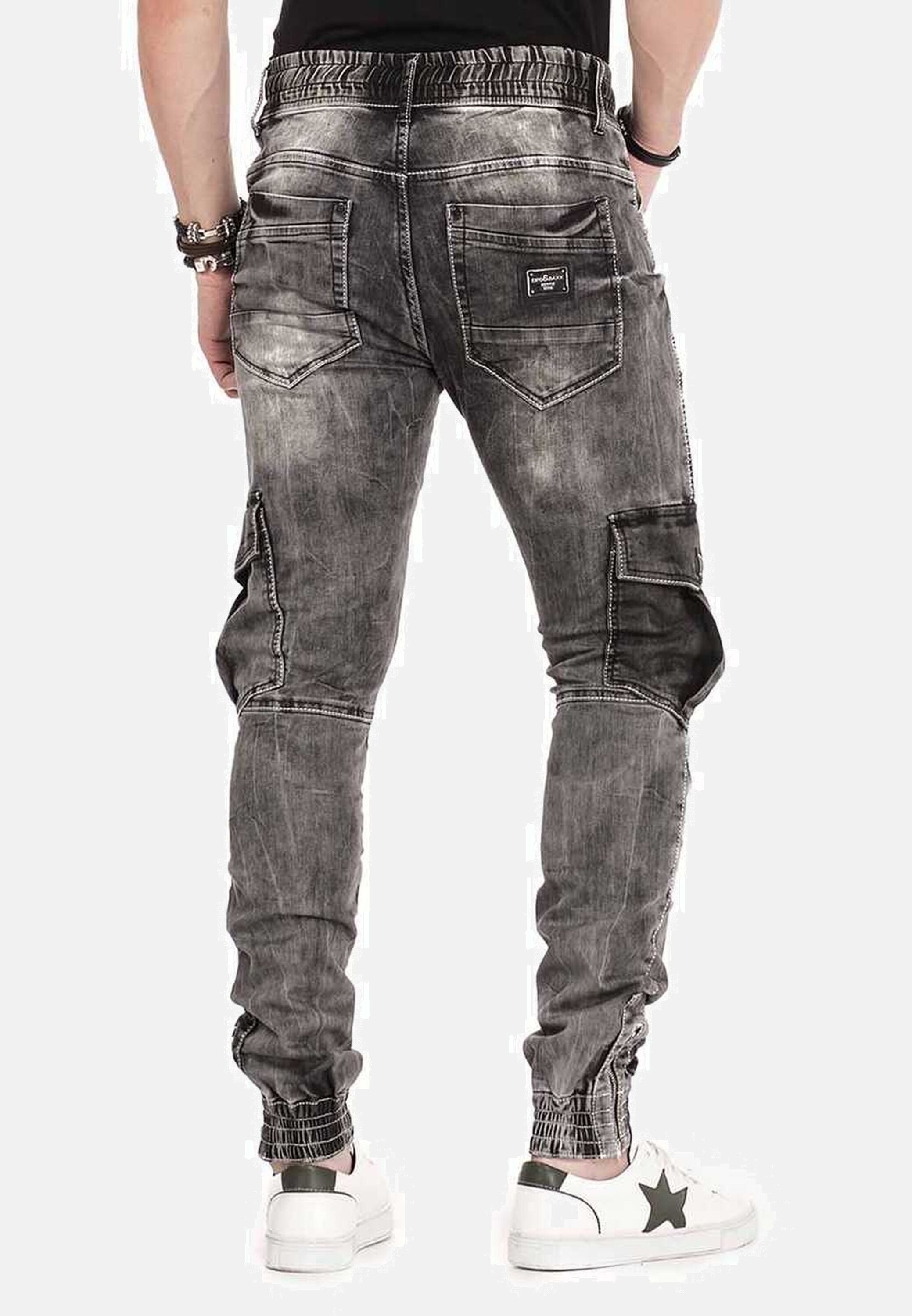 Cipo & Baxx Cargojeans Jeans mit elastischen Bündchen am Saum, CD-446