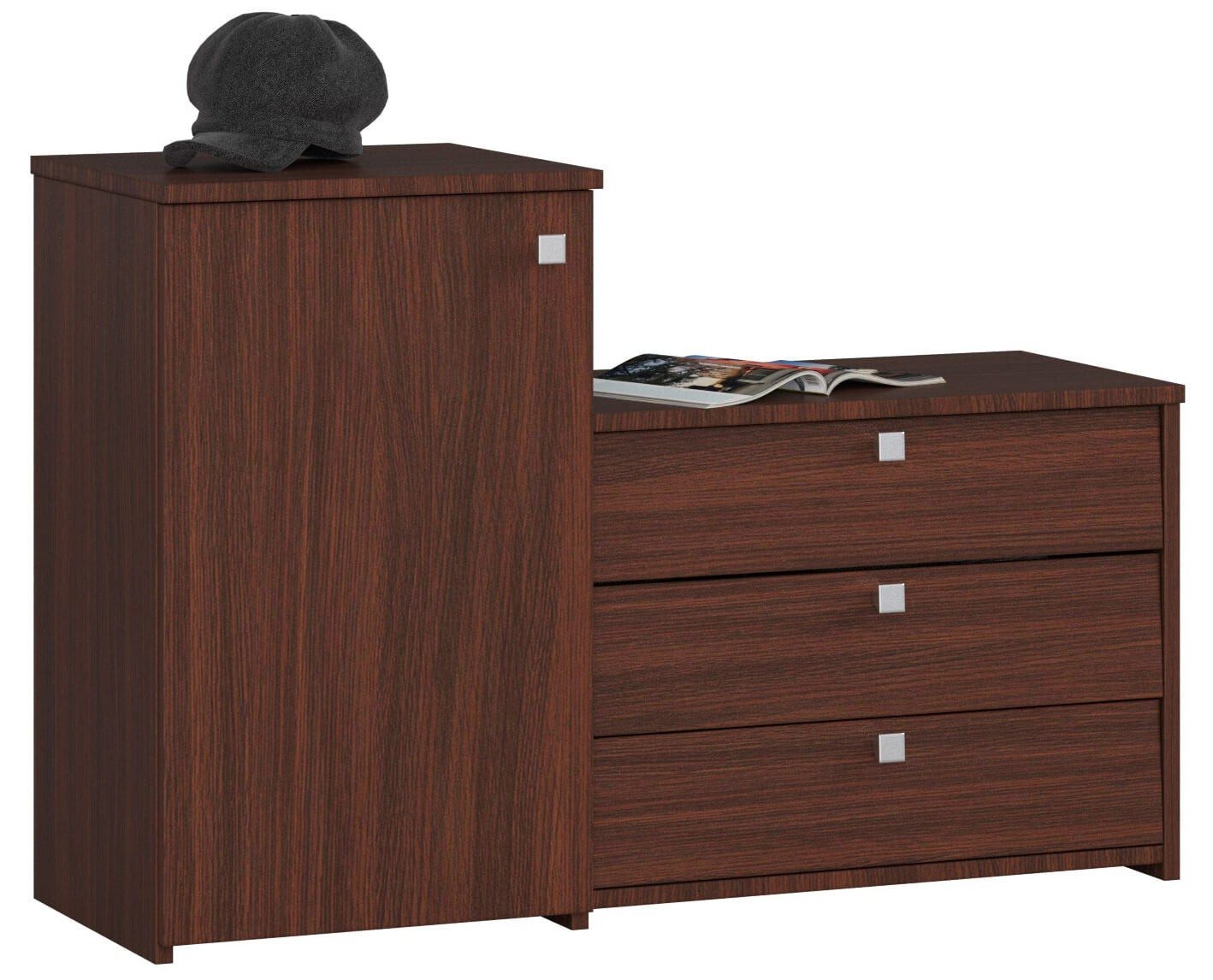 Raumhirsch Furniture Schuhschrank Eleganter Schuhschrank – Platzsparende Schuhkommode – Stauraum Stilvolles Wenge-Design, kratzfeste Oberfläche, Selbstaufbau