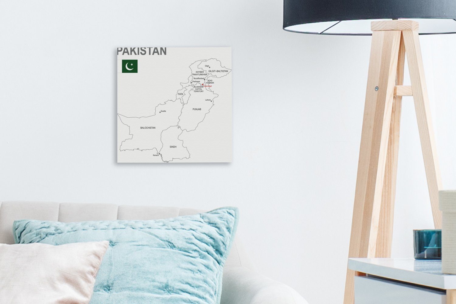 Leinwandbild von Leinwand (1 Illustration und für seinen Provinzen, St), Schlafzimmer Bilder Pakistan Wohnzimmer OneMillionCanvasses®
