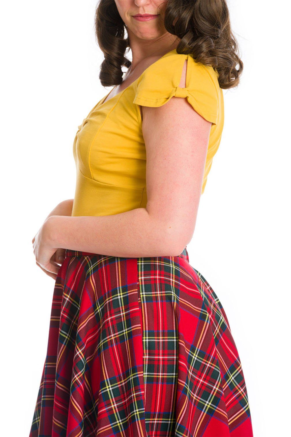 Banned Shirttop Sweet Summer Mustard Retro Vintage Oberteil Rockabilly