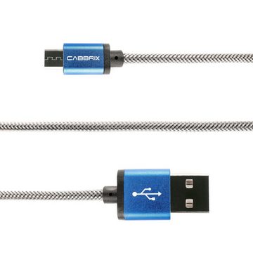CABBRIX Smartphone-Kabel, Micro-USB, Micro-USB (300 cm), Micro USB Kabel Blau Nylon 2,4A [3-Pack] 1x1,5m / 1x2m / 1x3m [USB Schnellladekabel] High Speed/Ladekabel