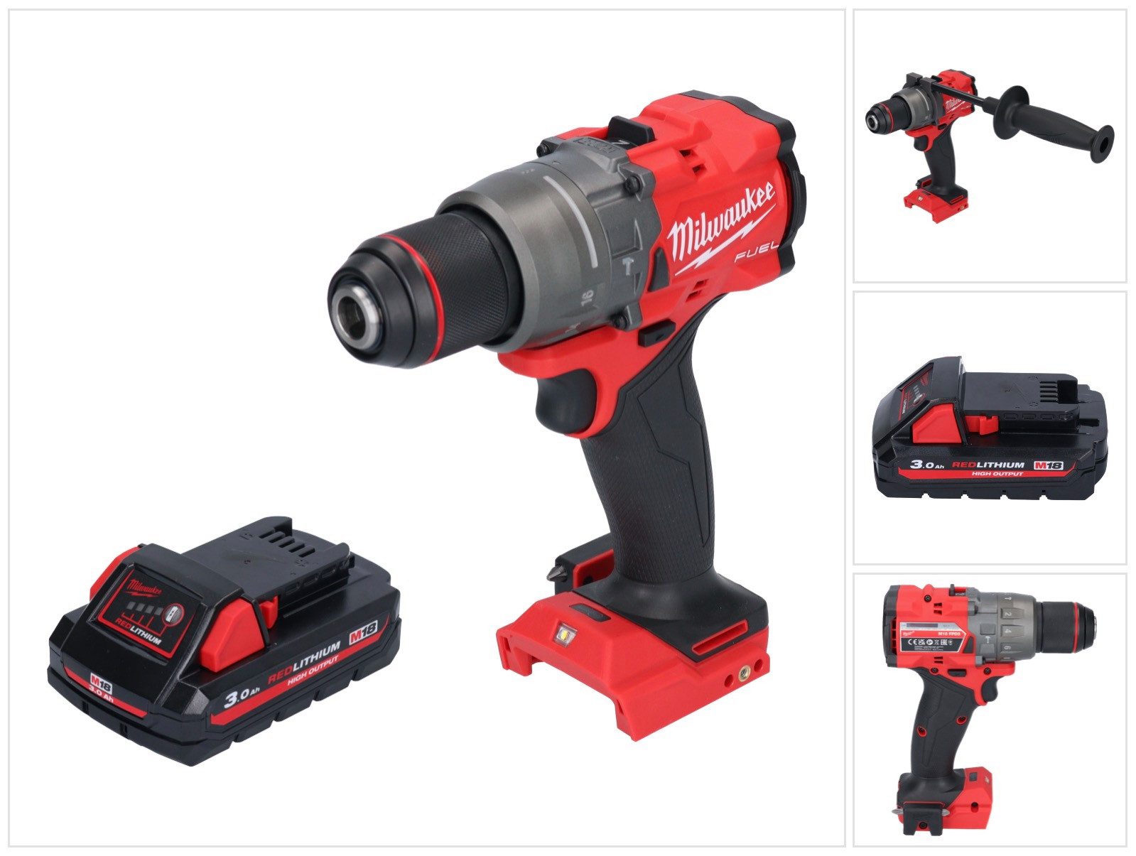 Milwaukee Schlagbohrmaschine Milwaukee M18 FPD3-301 Akku Schlagbohrschrauber 18 V 158 Nm Brushless