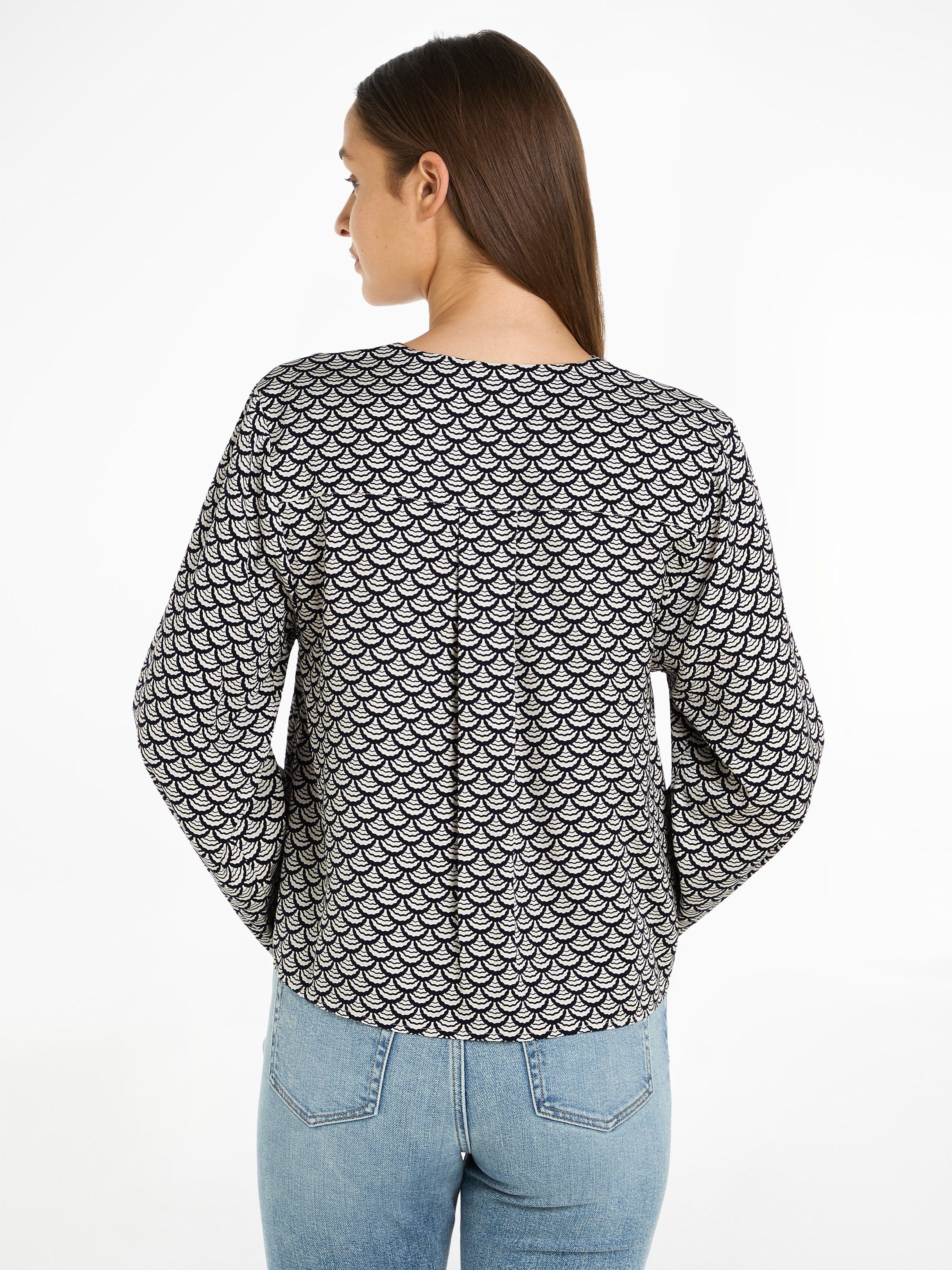 Tommy Hilfiger Blusentop SEAL AOP V-NECK günstig online kaufen