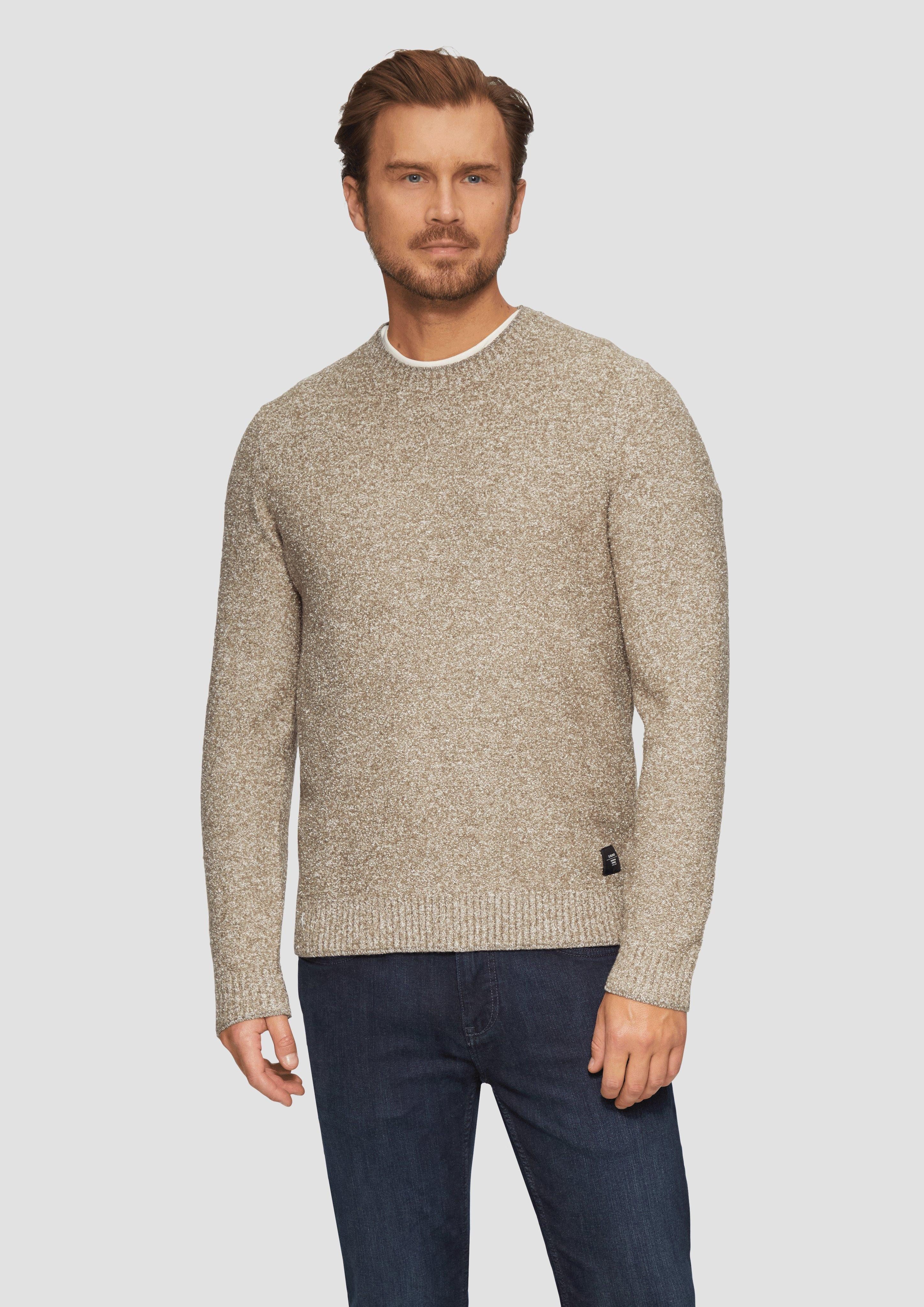 Strickpullover Grobstrickpullover in Melange-Optik
