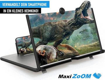 MAVURA MaxiZoOM Handy 3D Bildschirm Lupe Smartphone Smartphone-Halterung, (Vergrößerungslupe Projektor Bildschirmvergrößerung)