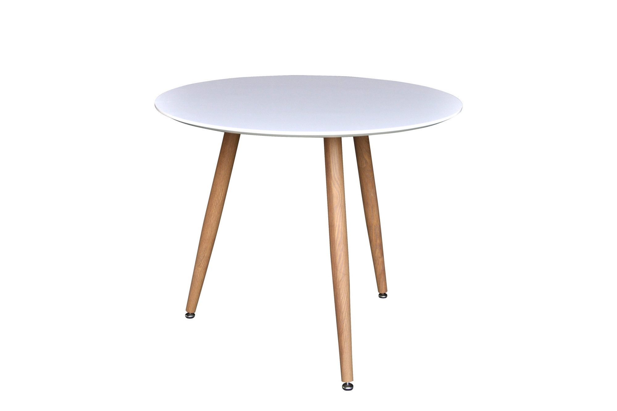Venture Home Esstisch Polar, runder Esstisch in Eichenholz-Optik, modern, Ø 90 cm, Esszimmertisch, MDF, Stahlbeine, rund, stilvoll, vielseitig