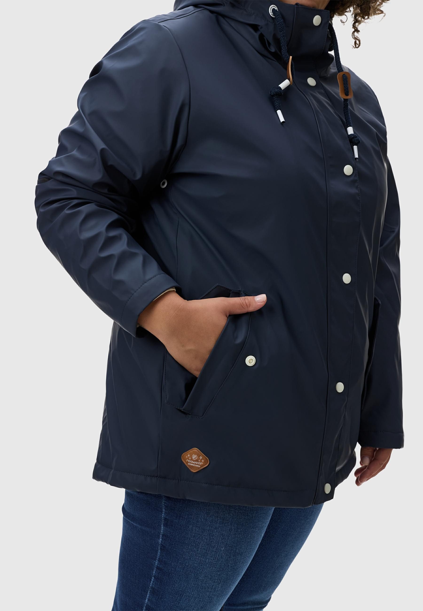 Ragwear Regenjacke Marge warm gefütterter Damen Winter Regenmantel
