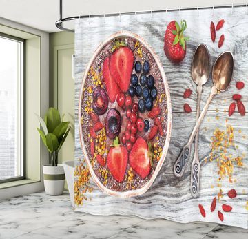 Abakuhaus Duschvorhang Moderner Digitaldruck mit 12 Haken auf Stoff Wasser Resistent Breite 175 cm, Höhe 180 cm, Erdnussbutter Frühstück Foods Bowl