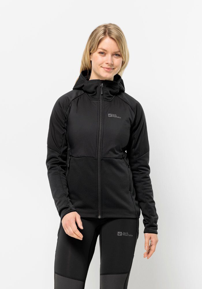 Jack Wolfskin PRO FZ ALPGRAT W black Kapuzenfleecejacke INS