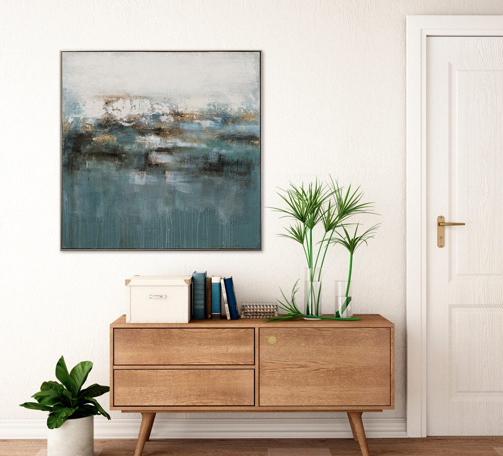 ArtUniverse Gemälde Abstrakt in Blaugrün 102 x 102 cm, Abstrakt