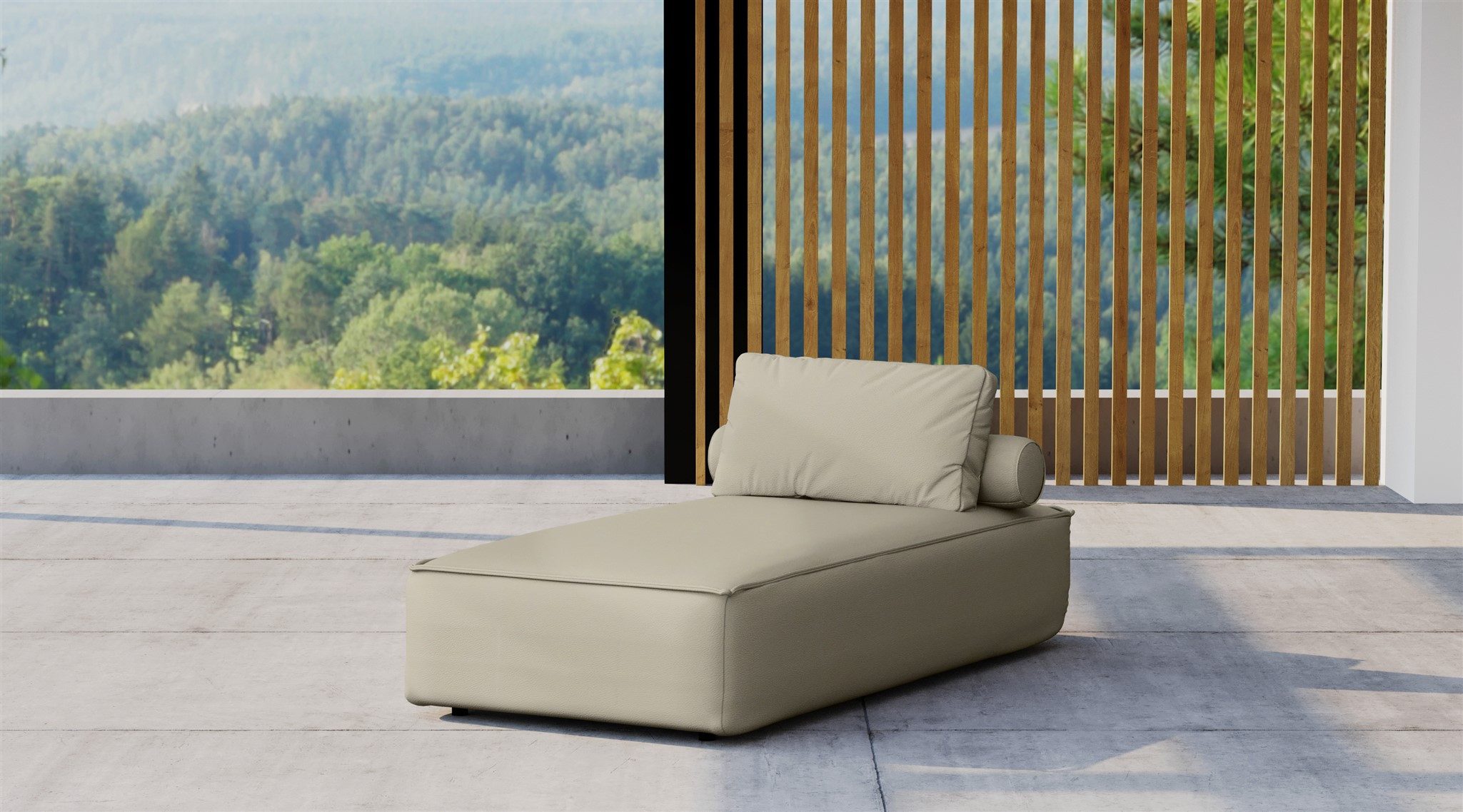 Fun Möbel Gartenliege Chaiselongue Sezlong Polsterliege SUMMER, Pflegeleichter und wetterfester Bezug, 1 St., inkl. Rückenkissen und Rollkissen