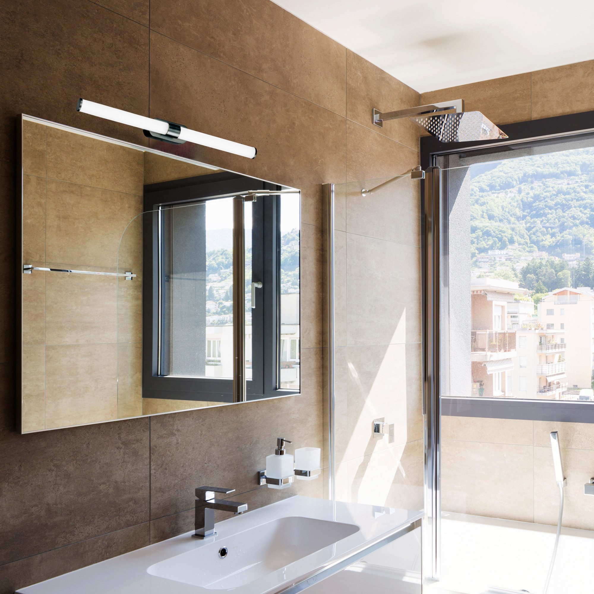 B.K.Licht Spiegelleuchte LED Badleuchte Spiegelleuchte Schwarz, LED fest in günstig online kaufen