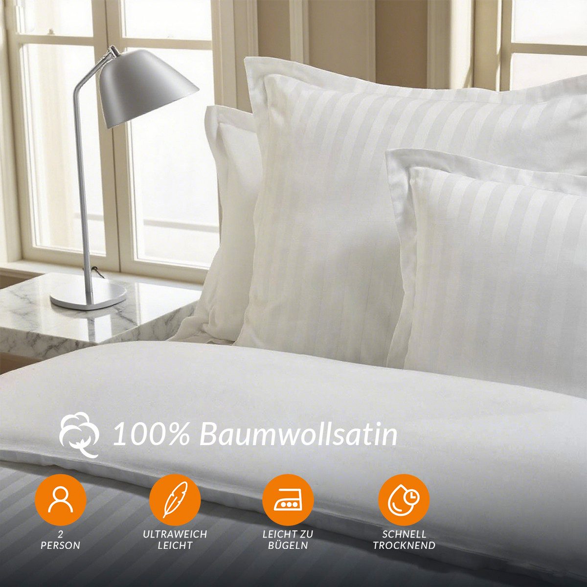 Pure cottom Bettlaken Baumwollsatin, in verschiedenen Farben & Größen – Bild 2 von 5