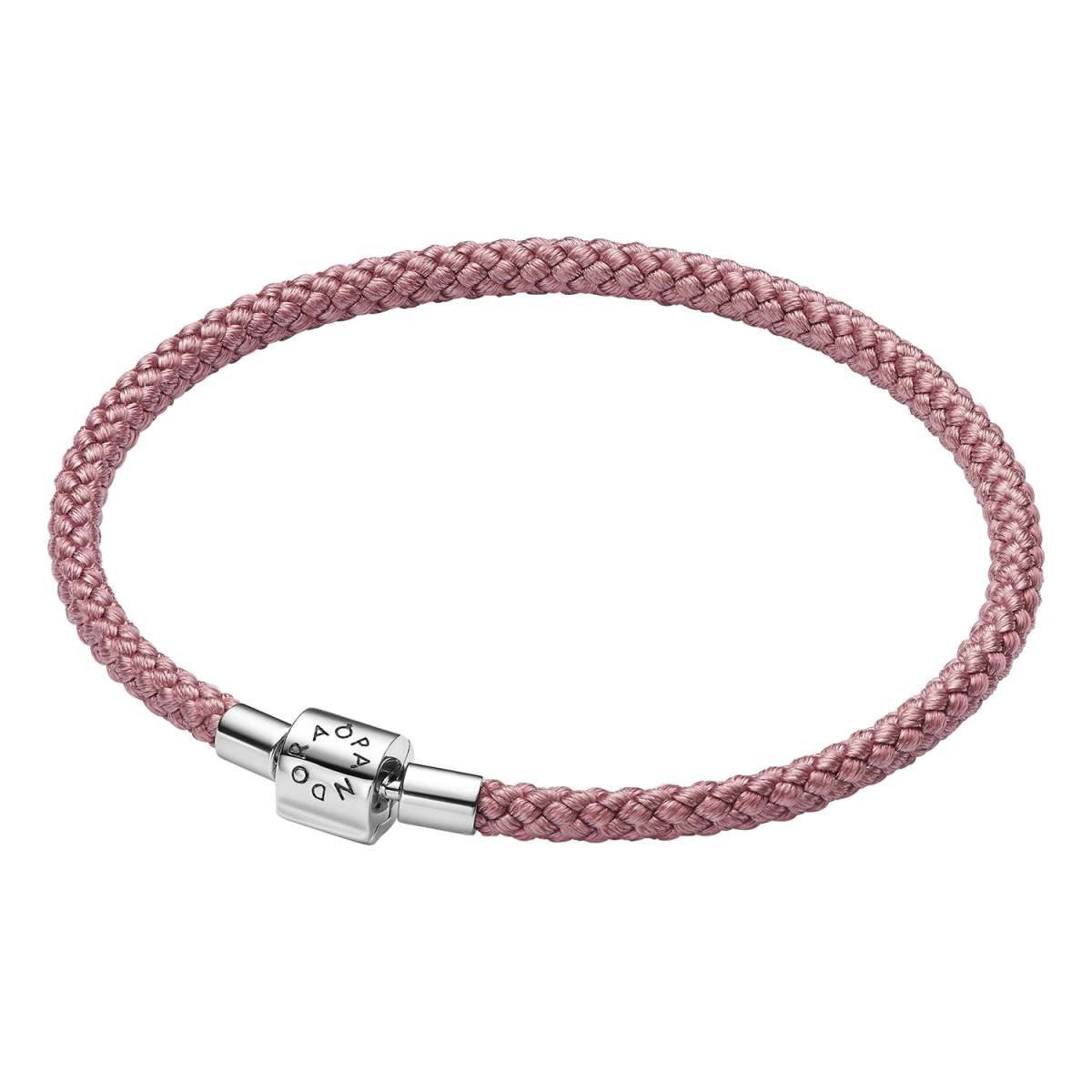 Pandora Silberarmband 594530C01, Kordel Rosafarben für Damen