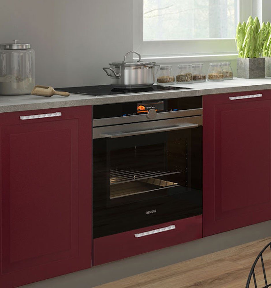Feldmann-Wohnen Unterschrank Rimini (1 Geätefach, 1 Klappe, 1-St., moderne Optik, MDF Kasetten-Fronten, Soft-Close) 60x50x82cm Farbe wählbar