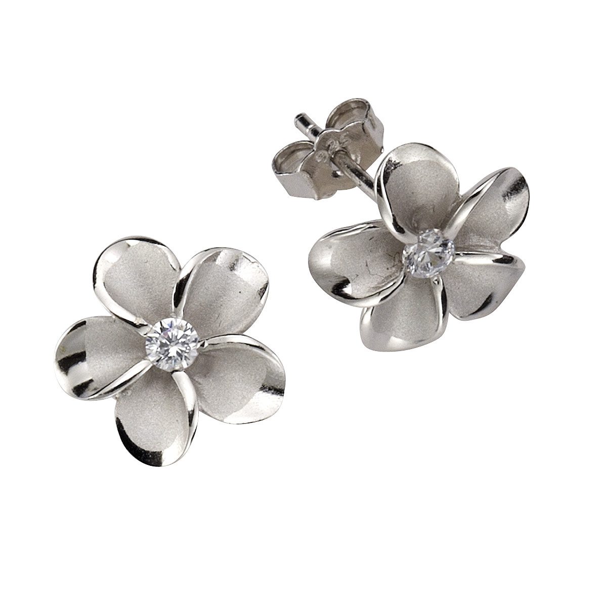 Vivance Paar Ohrstecker 925 Sterling Silber Blume mit Zirkonia