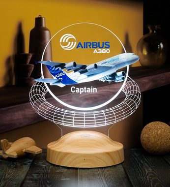 Geschenkelampe LED Nachttischlampe Passagierflugzeug 3D UV Lampe Geschenk für Piloten und Reisenden, Leuchte 7 Farben fest integriert, Geschenk für Berufseinstieg, Flugzeugliebhaber