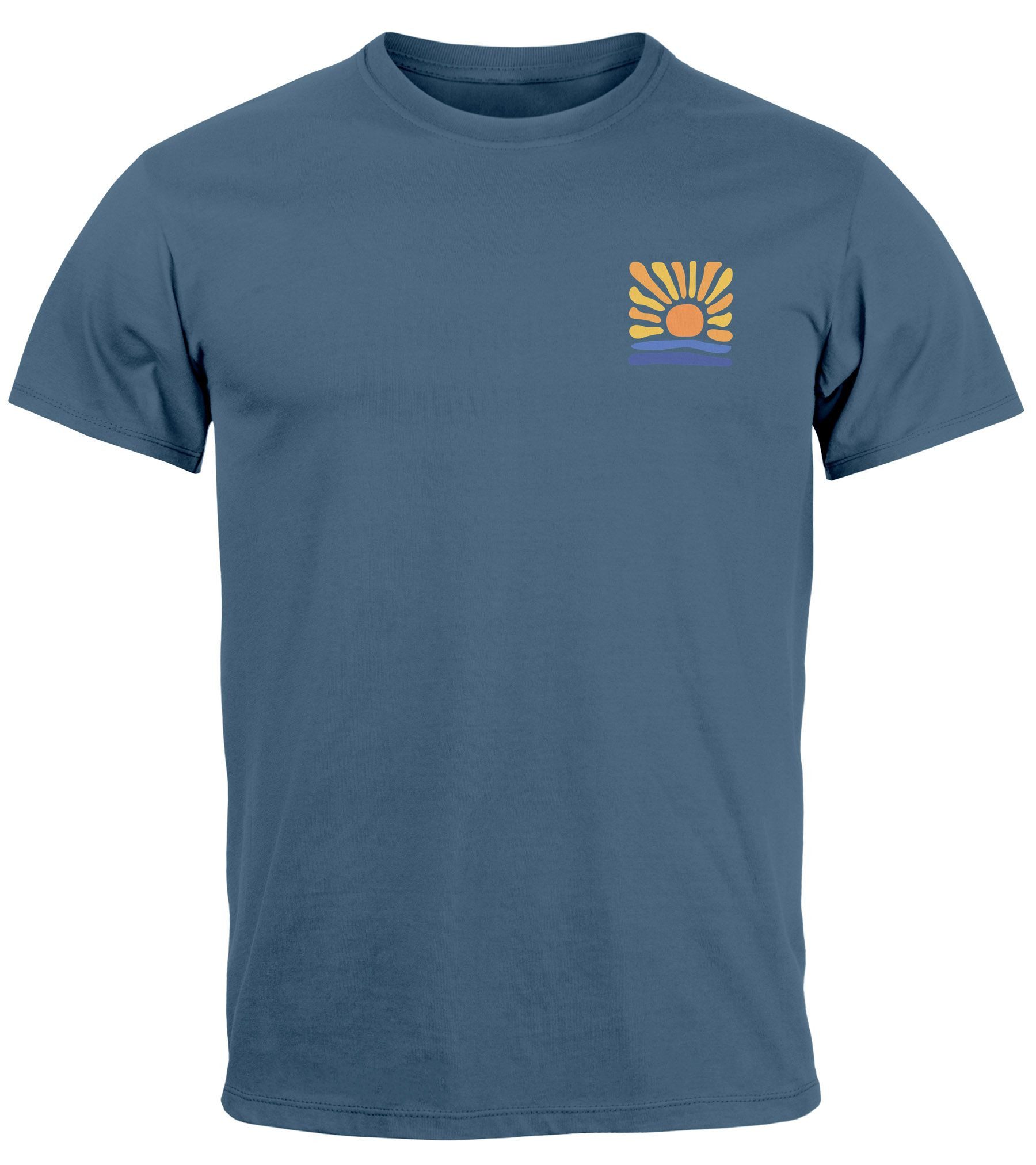 Neverless Print-Shirt Herren T-Shirt Fashion Naturmotiv Brustlogo Aufdruck günstig online kaufen