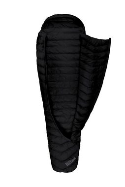 Grüezi bag Mumienschlafsack Biopod DownWool, Extreme Light 185 Black Edition 215 x 80cm für Körpergröße 160-185cm