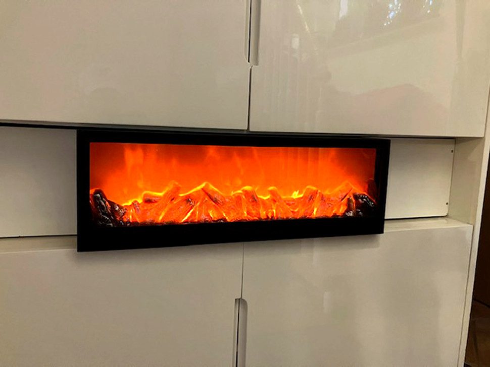 Haushalt International Dekokamin LED Kamin Wandkamin Echtfeuer-Effekt 60x20x10 cm