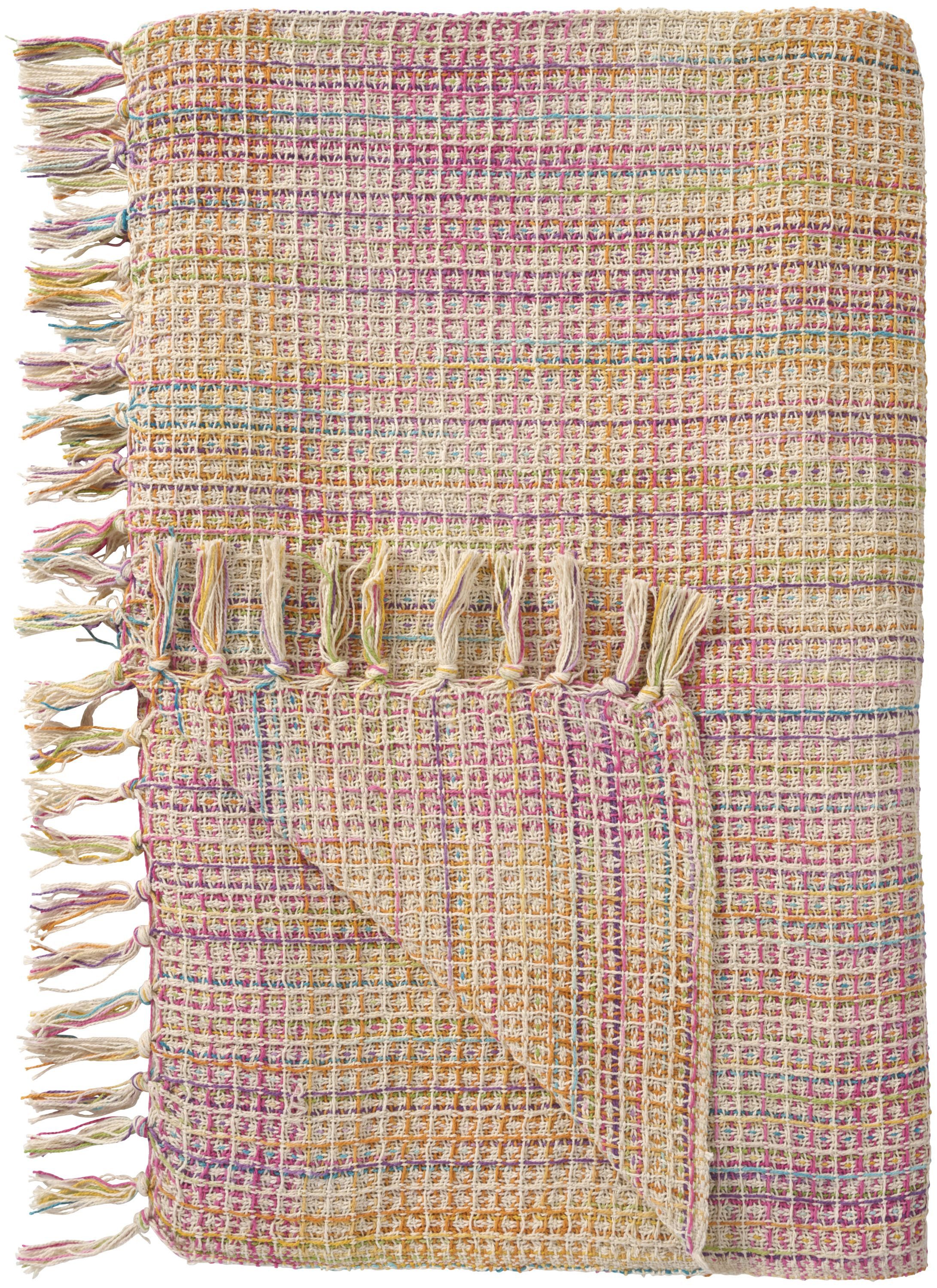 Wohndecke Ib Laursen - Decke Plaid Kuscheldecke Wohndecke Pink Lila Gelb, Ib Laursen