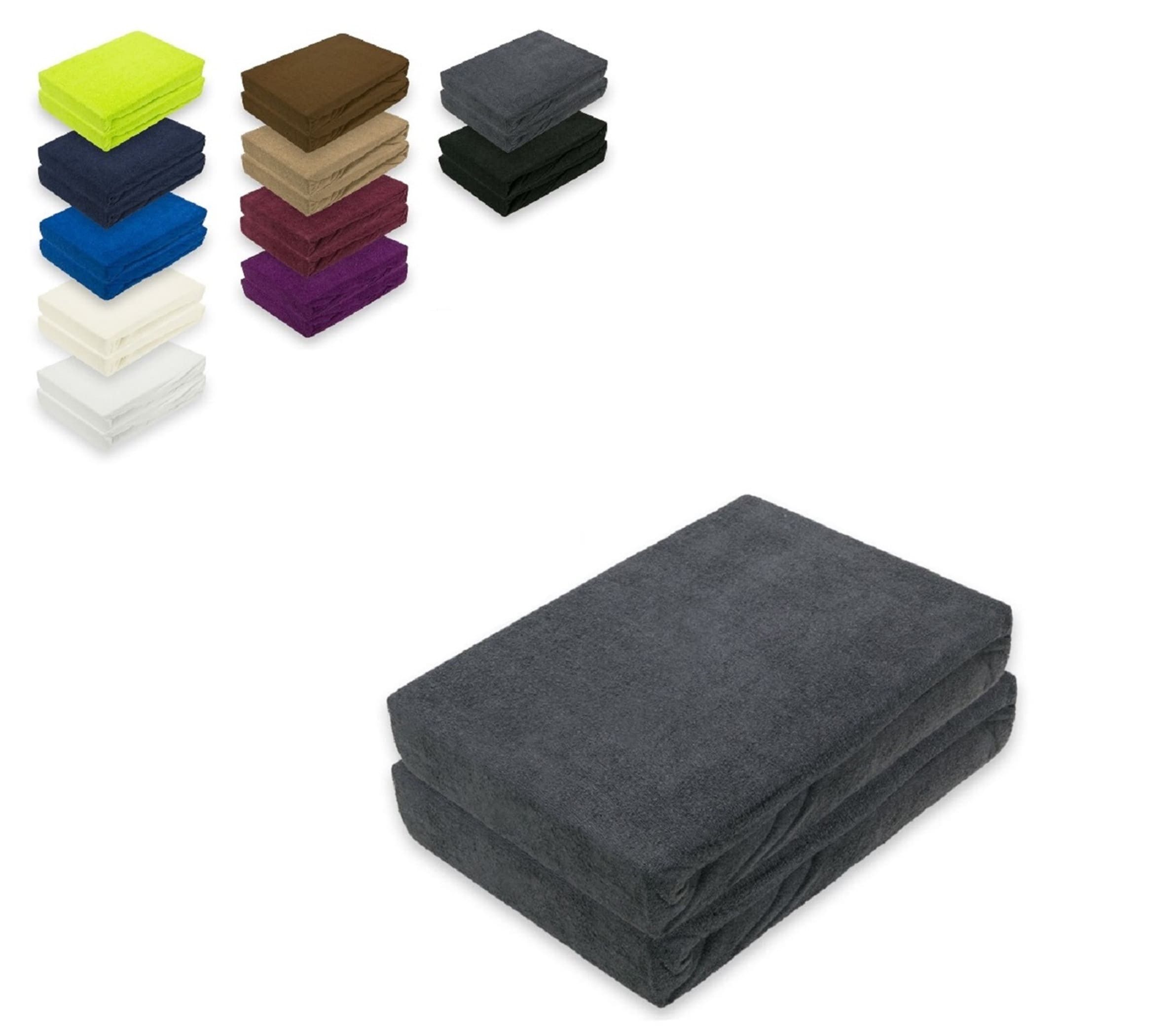 EXKLUSIV HEIMTEXTIL Spannbettlaken Doppelpack Frottee Spannbettlaken, Frottee, Gummizug: rundum