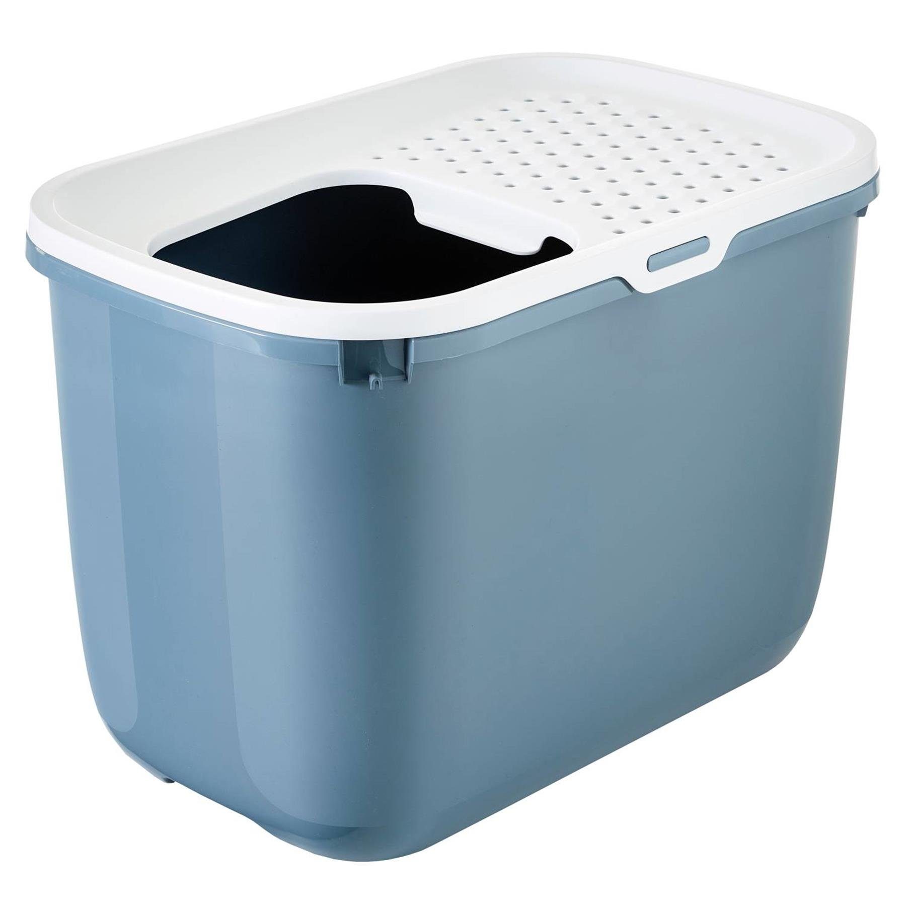 PETGARD Katzentoilette Katzentoilette Katzenklo HOP IN, mit Einstieg von oben bluestoneweiss