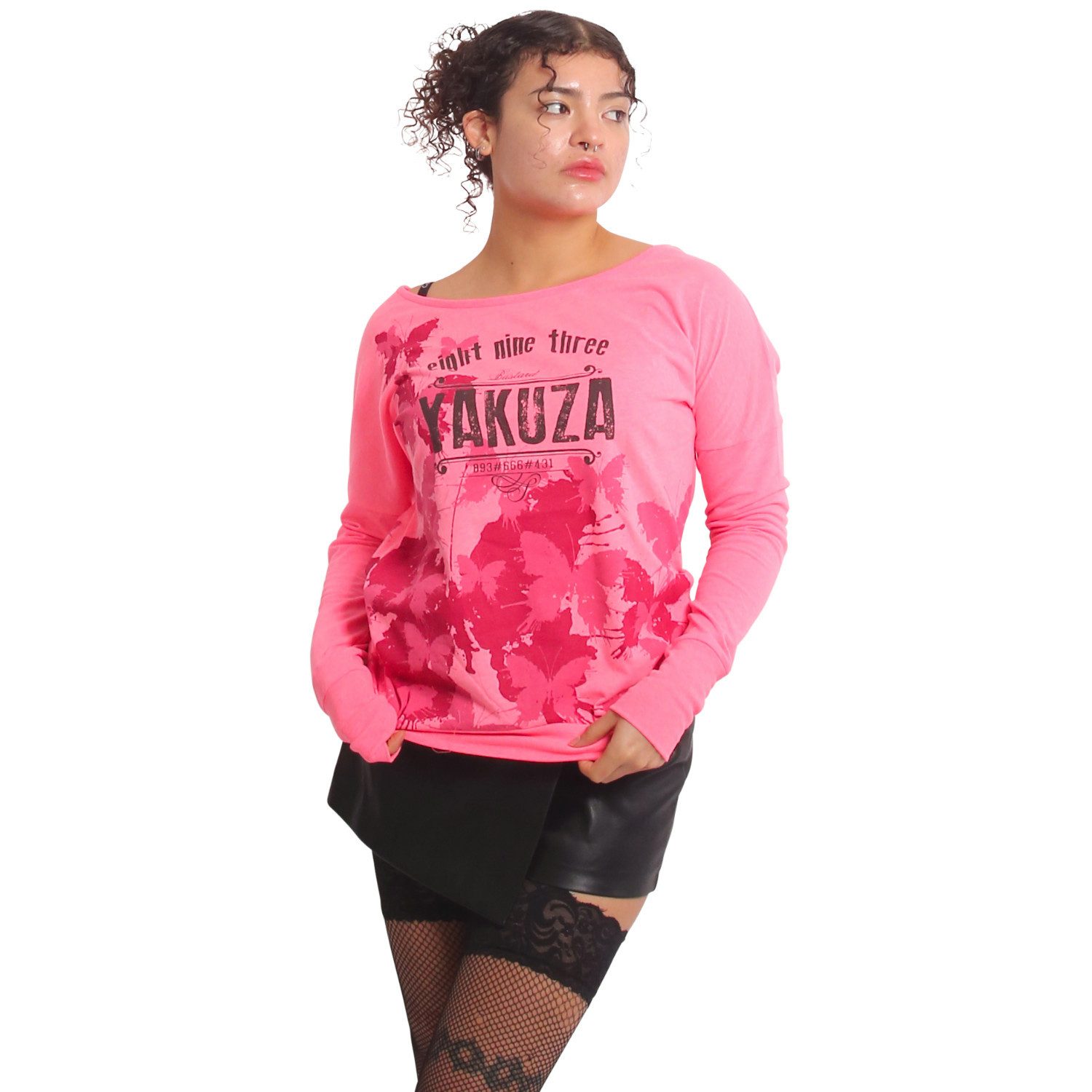 YAKUZA Langarmshirt Butterfly Reign im Boyfriend günstig online kaufen