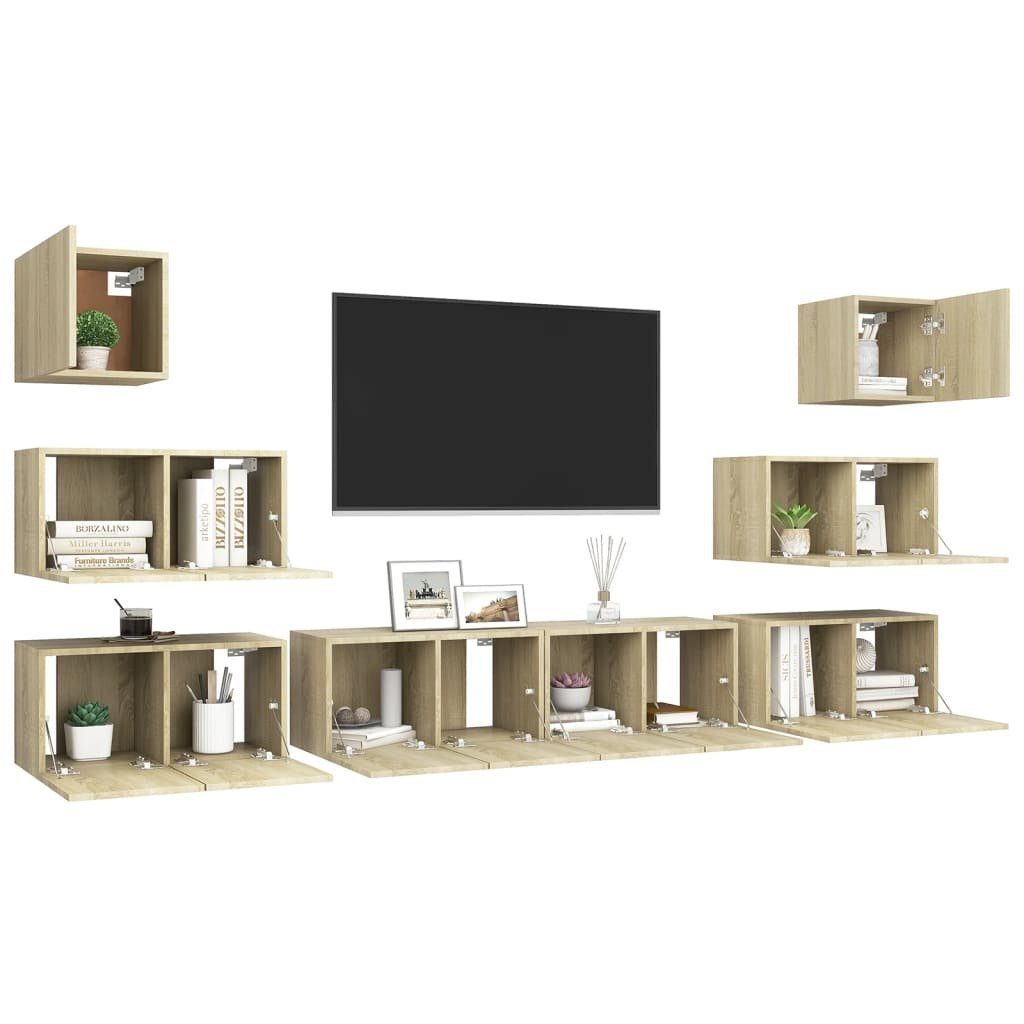 (8-St) 8-tlg. Sonoma Holzwerkstoff Eiche TV-Schrank-Set TV-Schrank Sonoma-Eiche vidaXL