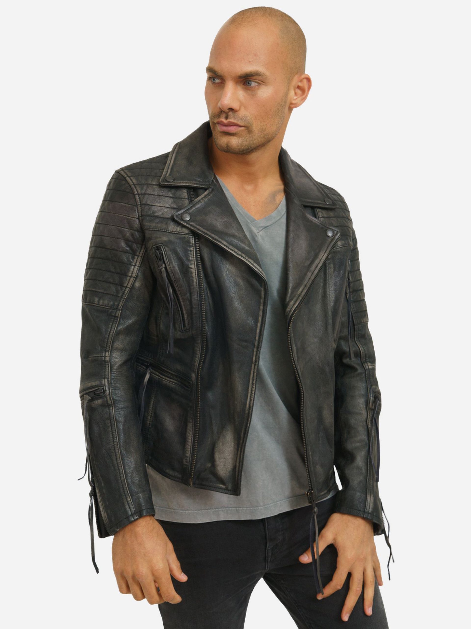 trueprodigy Lederjacke Bryan mit Waschung und Reißverschlüssen günstig online kaufen