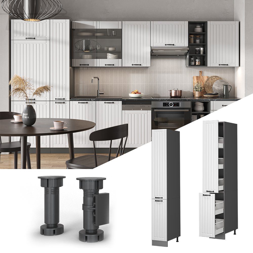 Vicco Hochschrank Fame-Line, Anthrazit/Weiß, 30 cm günstig online kaufen