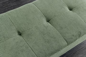 riess-ambiente Sitzbank BOUTIQUE 100cm grün / schwarz (Einzelartikel, 1-St), Wohnzimmer · Cord · Metall · Esszimmer· Flur · Schlafzimmer
