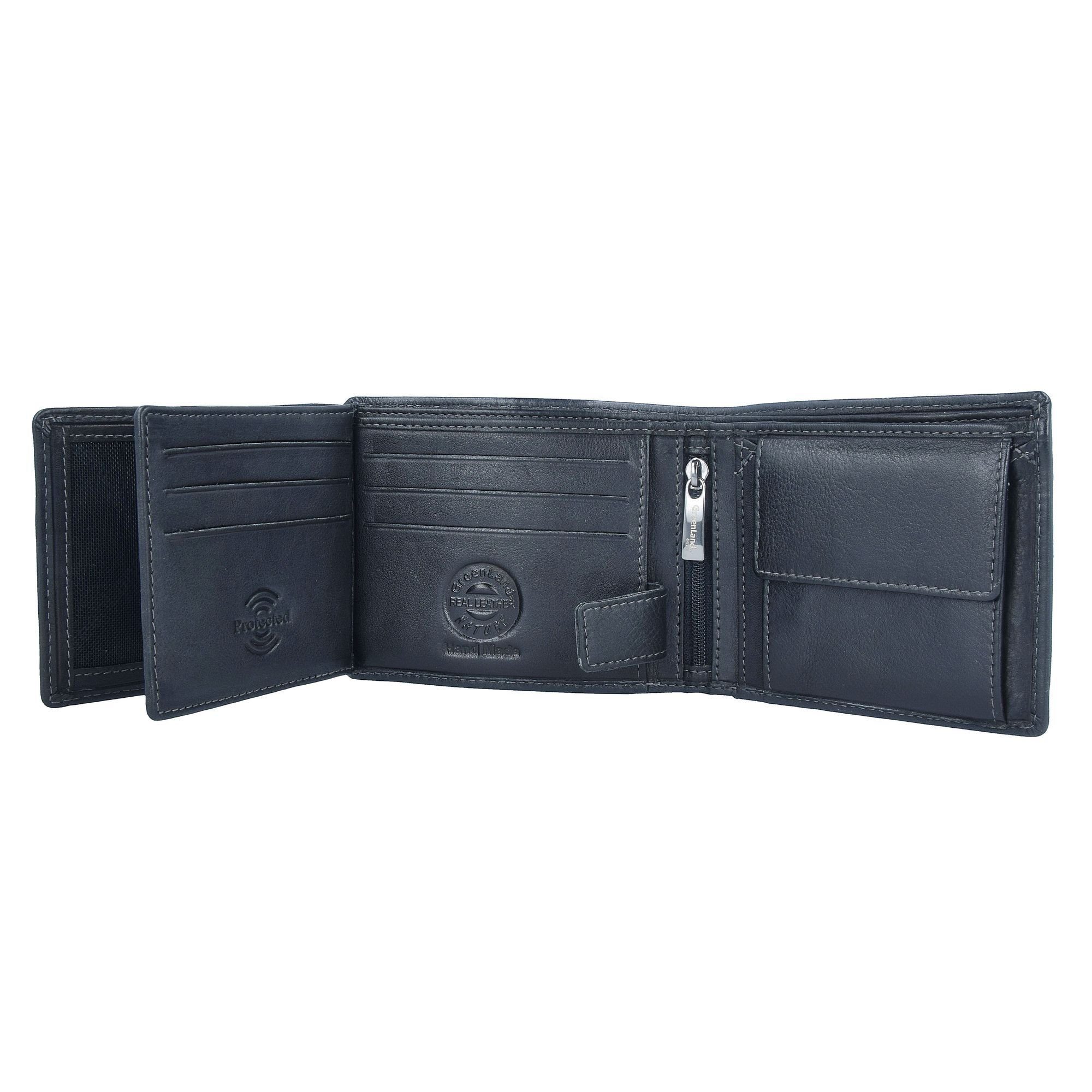 GreenLand Nature Geldbörse Black Nappa, Leder