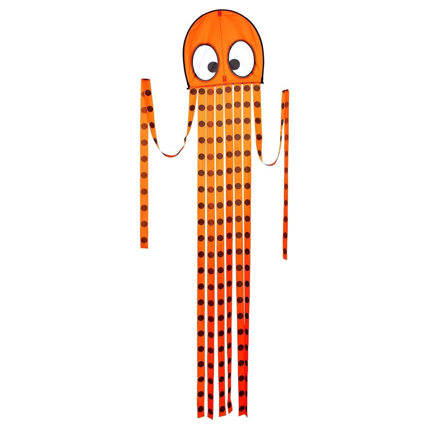 Wolkenstürmer Flug-Drache Olli Octopus Kinderdrachen - Oktopus Flugddrachen, Kraken Design, (Oktopus Flugdrachen für Kinder (orange) mit 40m Drachenschnur, 1-tlg), Kinderdrachen Olli Oktopus ab 3 Jahre (orange)