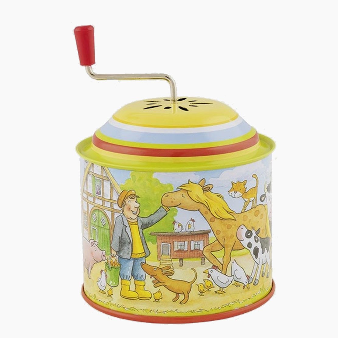 goki Brummkreisel Musikspieldose, Bauernhof (packung, 1-tlg), Melodie 'Old McDonald had a farm'