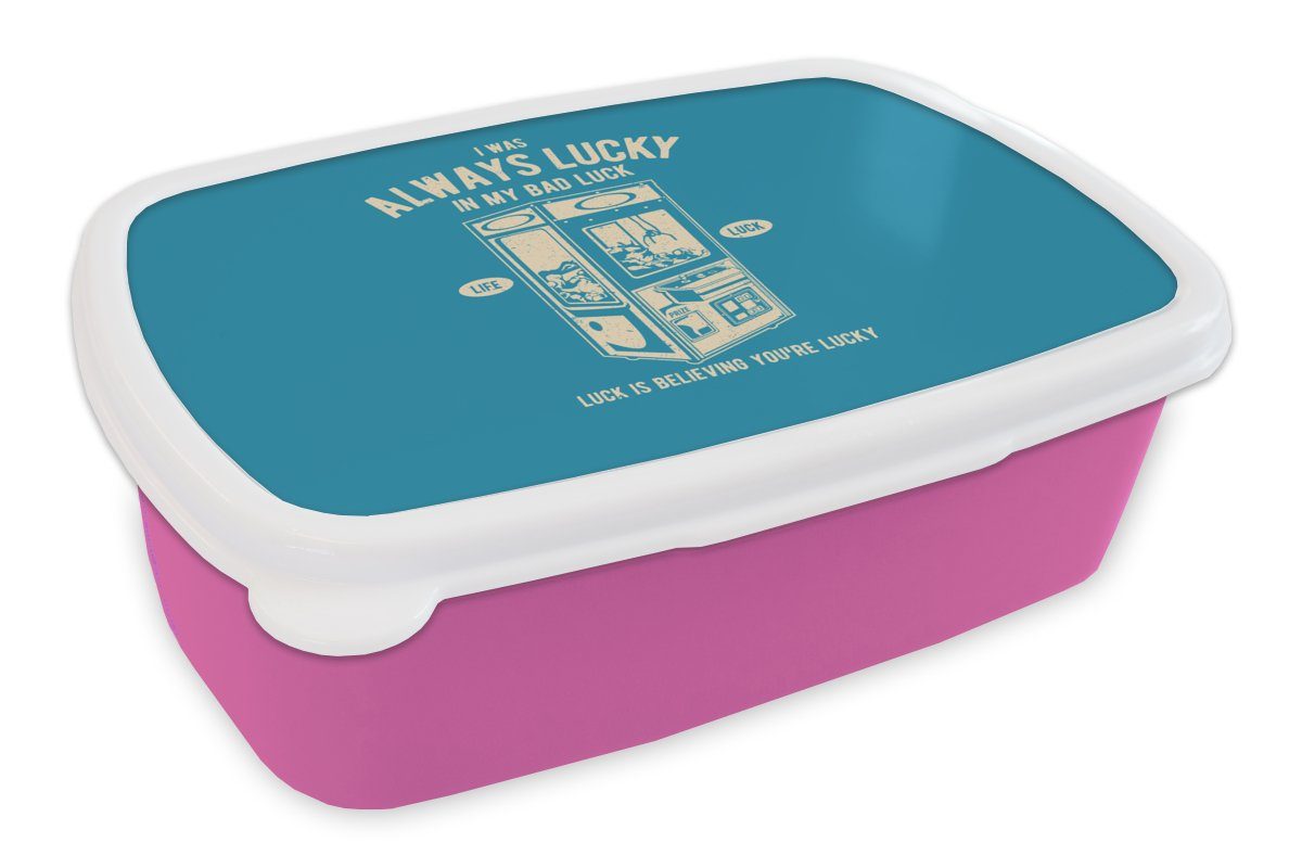 Brotdose Brotbox Greifer Mädchen, Snackbox, Kunststoff MuchoWow Einfach, Kinder, rosa - Kunststoff, - für (2-tlg), Lunchbox Vintage Erwachsene,