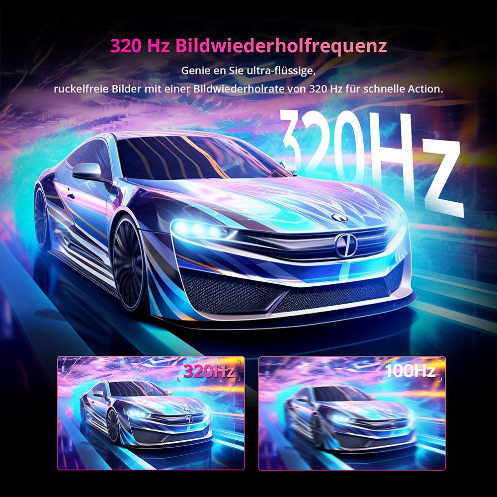 KTC H27E6 27 Zoll QHD 320Hz Gaming-Monitor (2560x1440 px, 1 ms Reaktionszeit, 320 Hz, FAST IPS, FreeSync & G-Sync, 1ms Reaktionszeit, 144% sRGB, HDR 400)