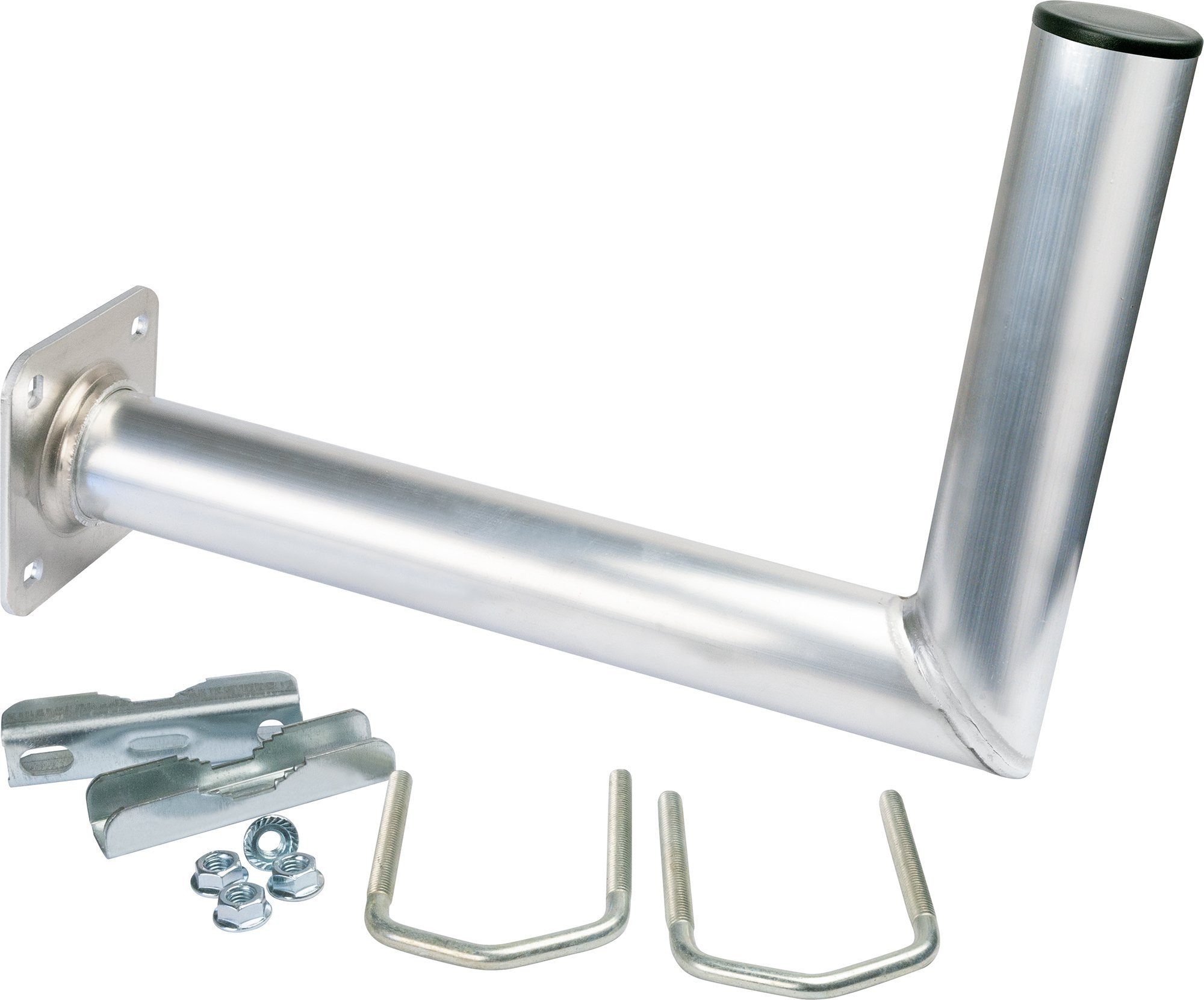 Schwaiger SAT-Halterung 715163, (bis 0 Zoll, Befestigung universell verstellbar, Wandabstand 30cm, Druchmesser 48mm, silber)